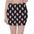 Pink Cupcake Pattern Print Pencil Mini Skirt