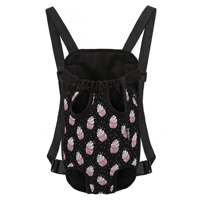 Pink Cupcake Pattern Print Pet Carrier Backpack