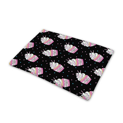 Pink Cupcake Pattern Print Pet Cooling Mat Cover