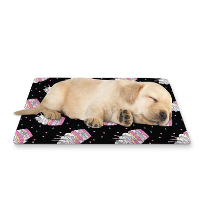 Pink Cupcake Pattern Print Pet Cooling Mat Cover