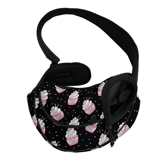 Pink Cupcake Pattern Print Pet Sling Carrier