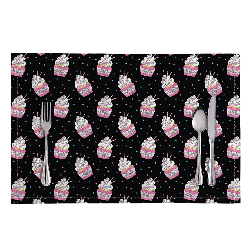 Pink Cupcake Pattern Print Placemat