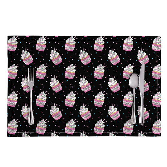 Pink Cupcake Pattern Print Placemat