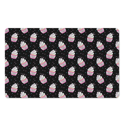 Pink Cupcake Pattern Print Polyester Doormat