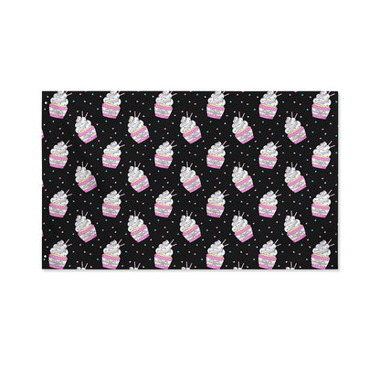 Pink Cupcake Pattern Print Polyester Flag