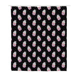 Pink Cupcake Pattern Print Polyester Shower Curtain
