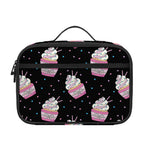 Pink Cupcake Pattern Print Portable Lunch Bag