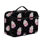 Pink Cupcake Pattern Print Portable Lunch Bag