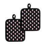 Pink Cupcake Pattern Print Pot Holders