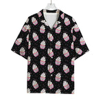 Pink Cupcake Pattern Print Rayon Hawaiian Shirt