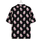 Pink Cupcake Pattern Print Rayon Hawaiian Shirt