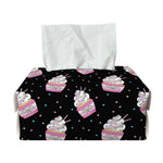 Pink Cupcake Pattern Print Rectangle Tissue Box Cover