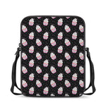 Pink Cupcake Pattern Print Rectangular Crossbody Bag