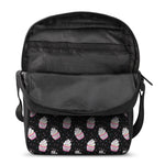 Pink Cupcake Pattern Print Rectangular Crossbody Bag