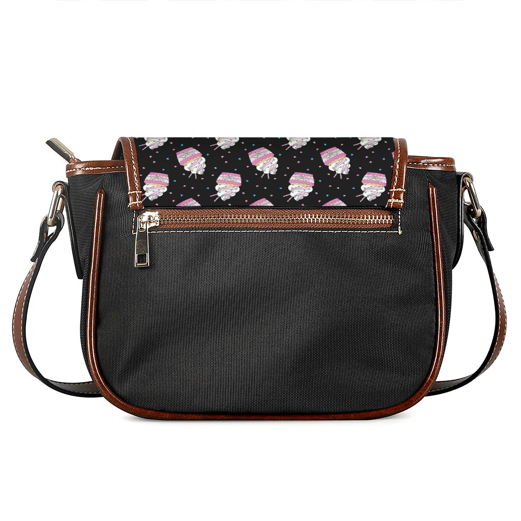Pink Cupcake Pattern Print Saddle Bag