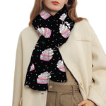 Pink Cupcake Pattern Print Scarf
