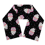 Pink Cupcake Pattern Print Scarf