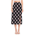 Pink Cupcake Pattern Print Side Slit Midi Skirt