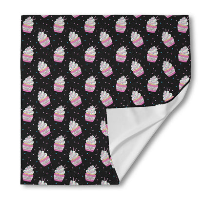 Pink Cupcake Pattern Print Silk Bandana