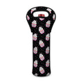 Pink Cupcake Pattern Print Single Neoprene Wine Tote