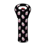 Pink Cupcake Pattern Print Single Neoprene Wine Tote