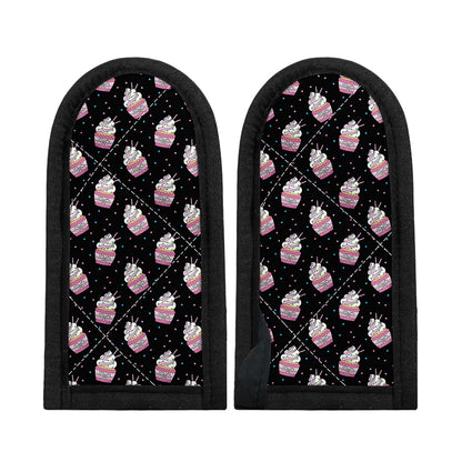Pink Cupcake Pattern Print Skillet Handle Cover
