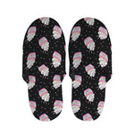 Pink Cupcake Pattern Print Slippers