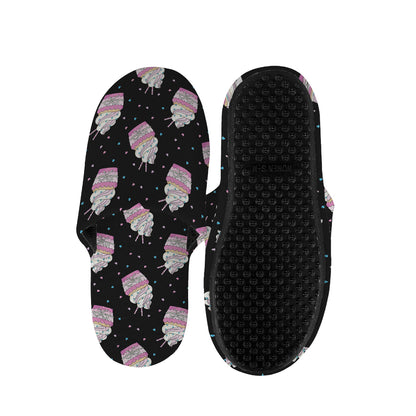 Pink Cupcake Pattern Print Slippers