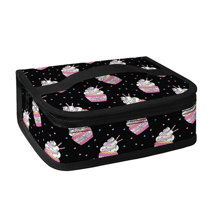 Pink Cupcake Pattern Print Small Lunch Bag