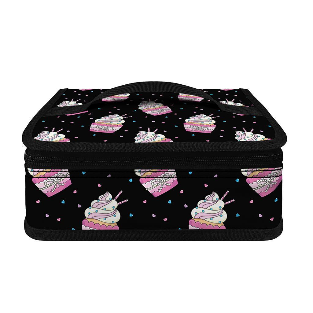 Pink Cupcake Pattern Print Small Lunch Bag