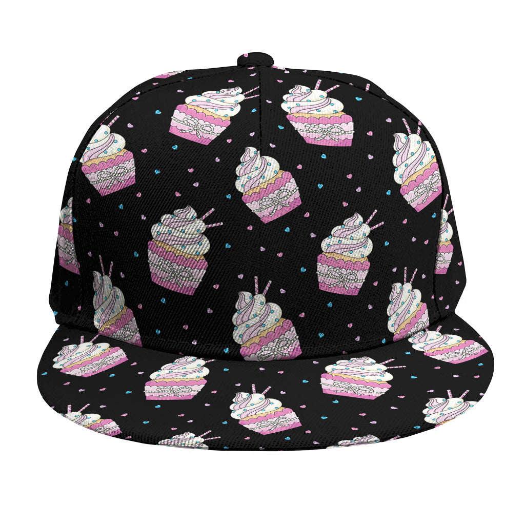Pink Cupcake Pattern Print Snapback Cap