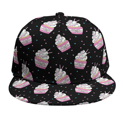 Pink Cupcake Pattern Print Snapback Cap