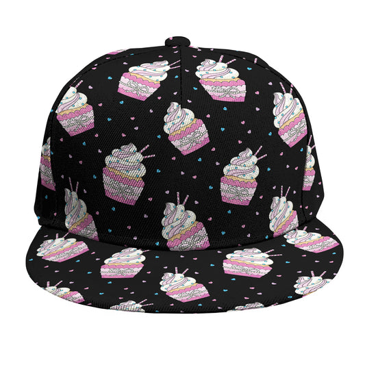 Pink Cupcake Pattern Print Snapback Cap