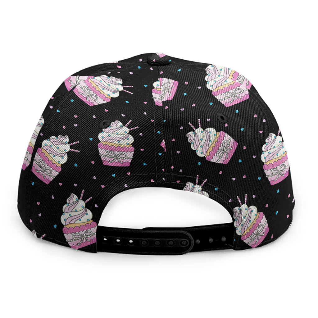 Pink Cupcake Pattern Print Snapback Cap