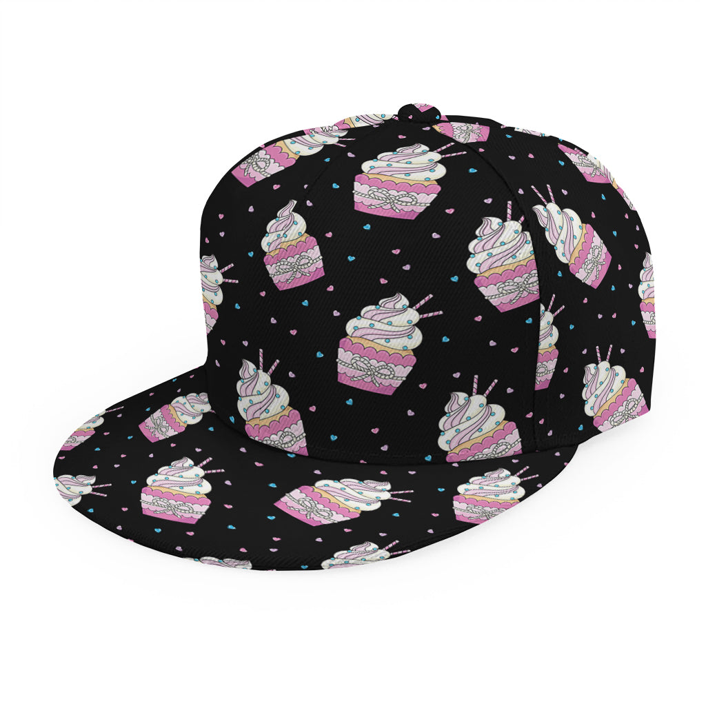 Pink Cupcake Pattern Print Snapback Cap