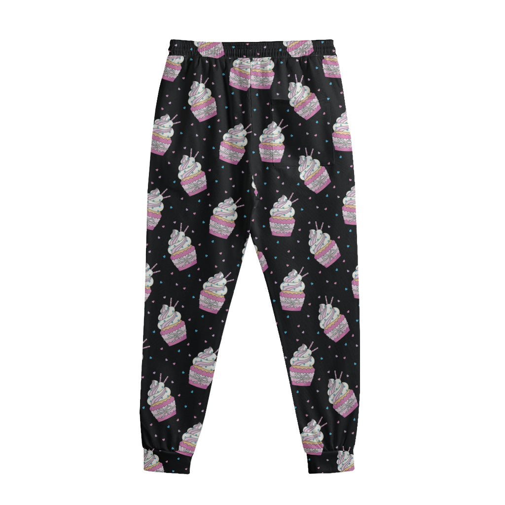 Pink Cupcake Pattern Print Sweatpants
