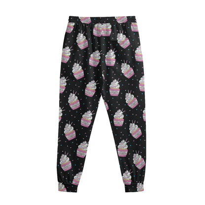 Pink Cupcake Pattern Print Sweatpants