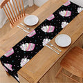 Pink Cupcake Pattern Print Table Runner
