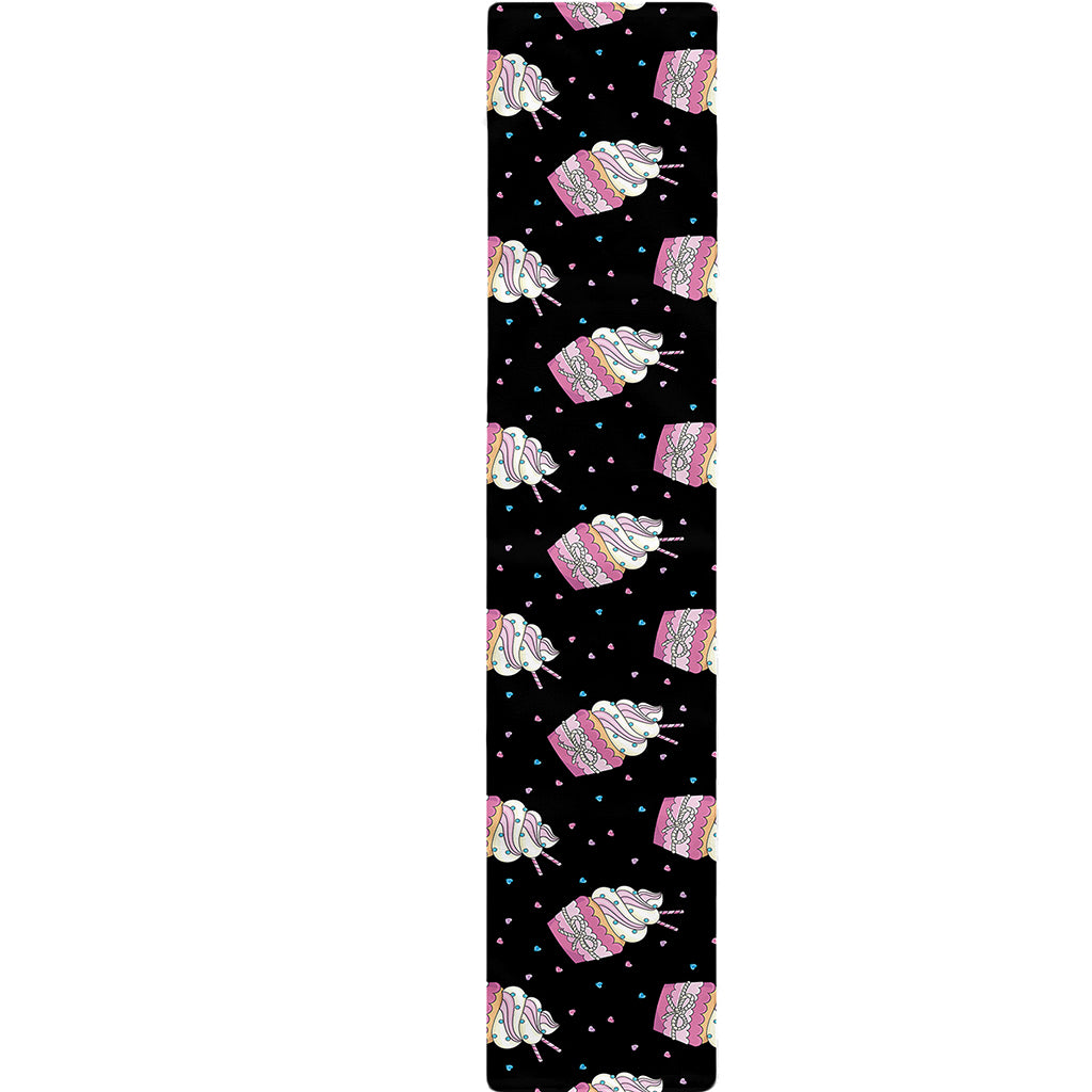 Pink Cupcake Pattern Print Table Runner