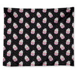 Pink Cupcake Pattern Print Tapestry