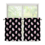 Pink Cupcake Pattern Print Tier Curtains