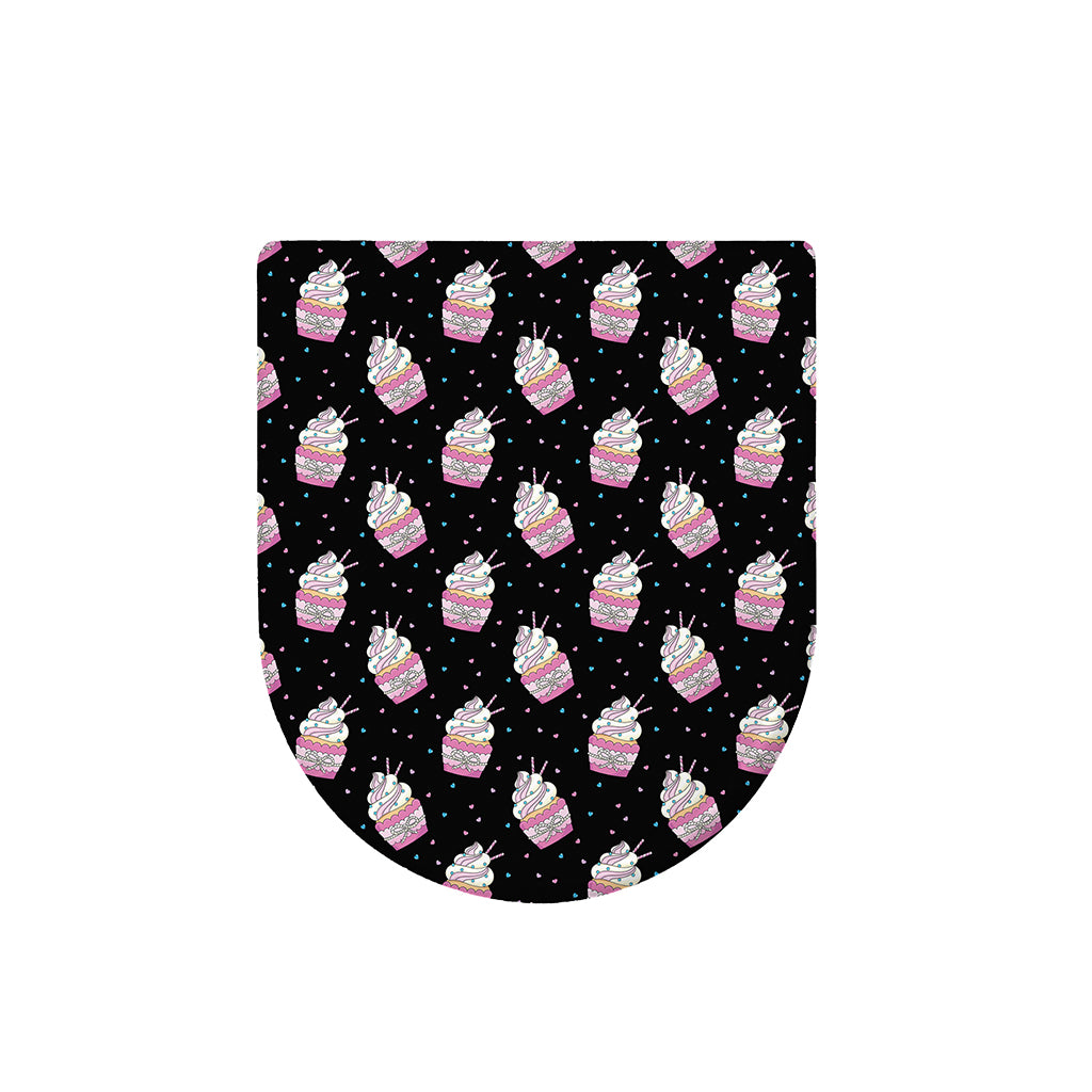 Pink Cupcake Pattern Print Toilet Lid Cover
