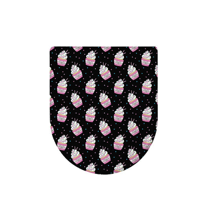 Pink Cupcake Pattern Print Toilet Lid Cover