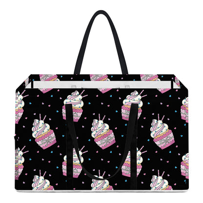 Pink Cupcake Pattern Print Utility Tote Bag