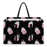 Pink Cupcake Pattern Print Utility Tote Bag