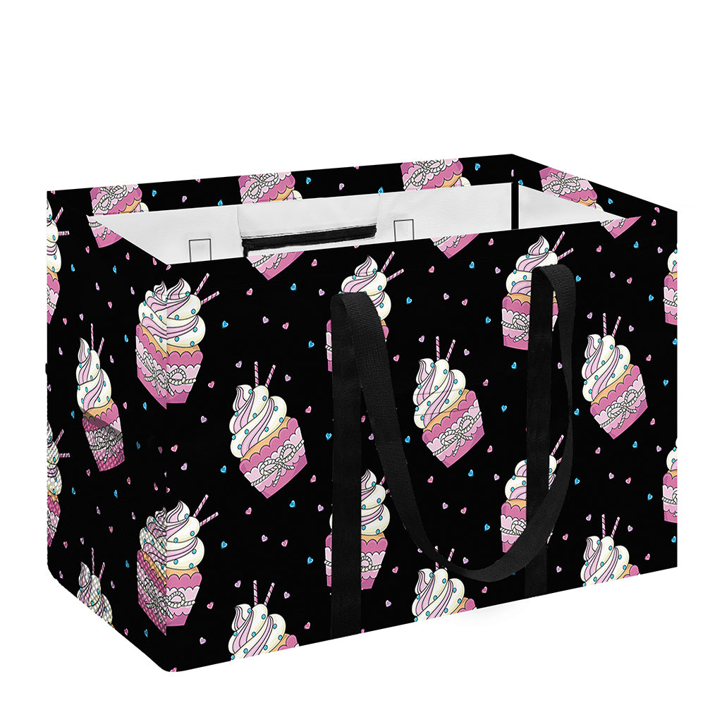Pink Cupcake Pattern Print Utility Tote Bag