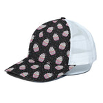 Pink Cupcake Pattern Print White Mesh Trucker Cap
