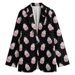 Pink Cupcake Pattern Print Women's Blazer