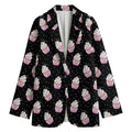 Pink Cupcake Pattern Print Women's Cotton Blazer