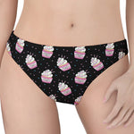 Pink Cupcake Pattern Print Women's Thong